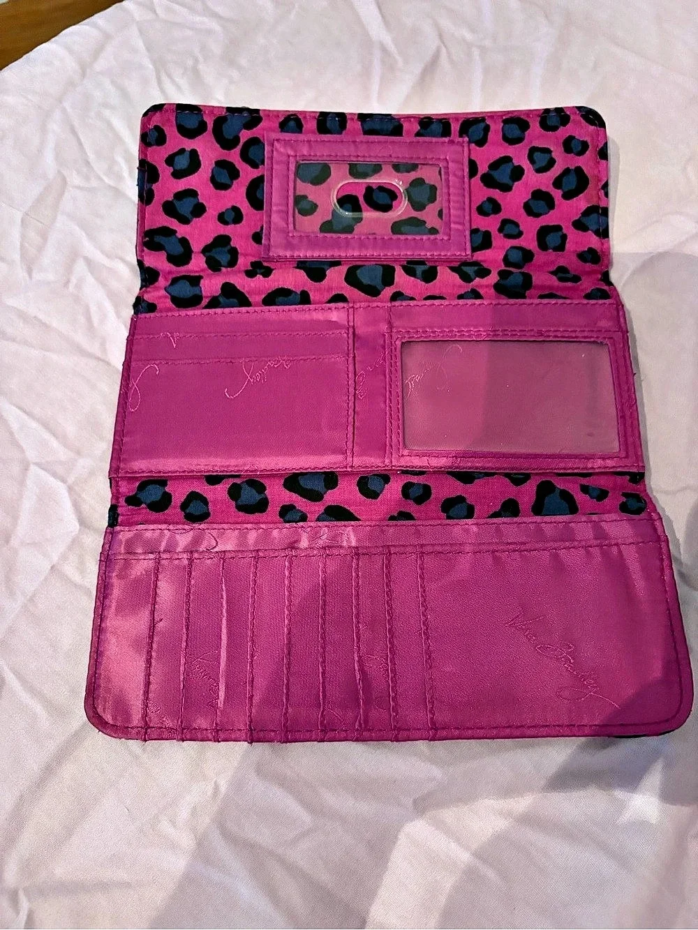 Vera Bradley Trifold Organizer Wallet in African Violet - Retired Pattern